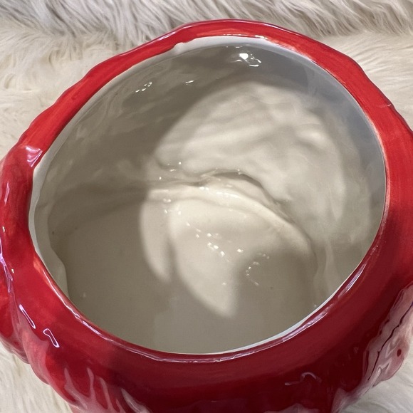 Mercuries Red Cardinal Red Bird Cookie Jar Hand Painted 11" Vintage China - Picture 16 of 16